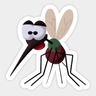 Cute Mosquito Drawing Sticker